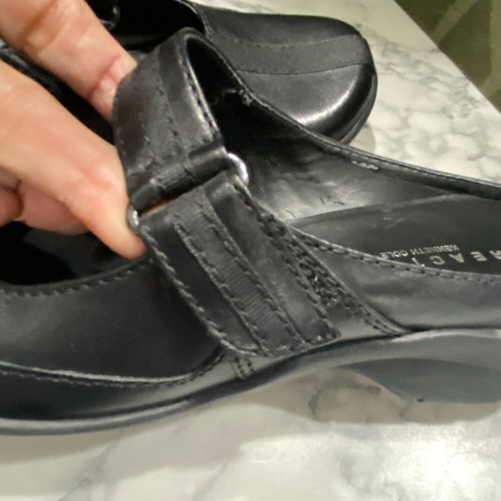 EUC~Kenneth Cole Reaction Womens "Van Go" Black Leather Mules Sz 6.5 - Picture 7 of 12